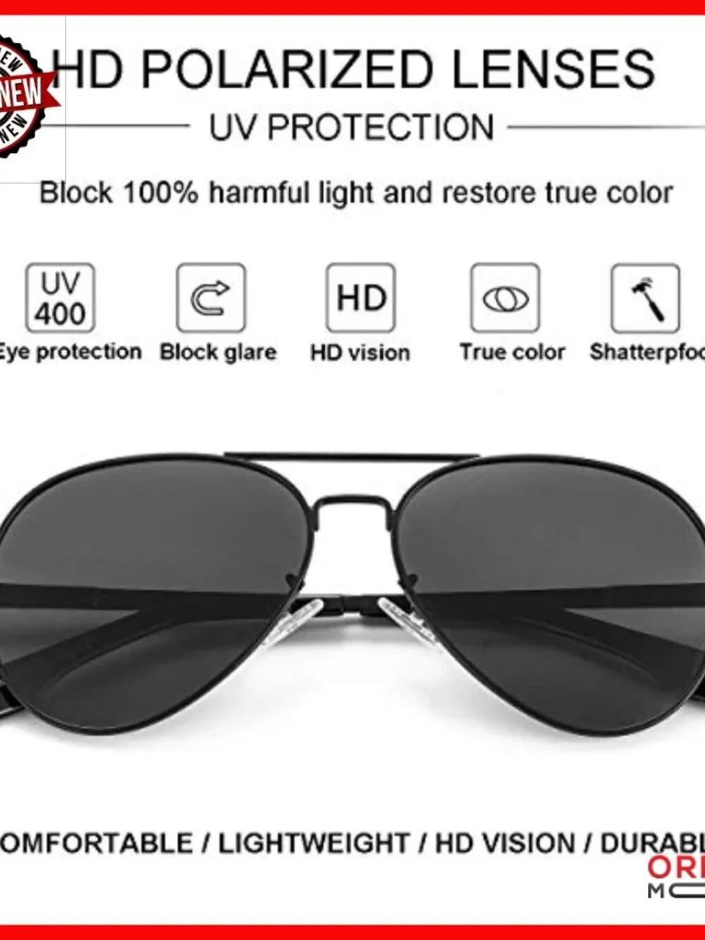 Small Face Polarized Aviator Sunglasses 52MM Metal Frame UV Protection